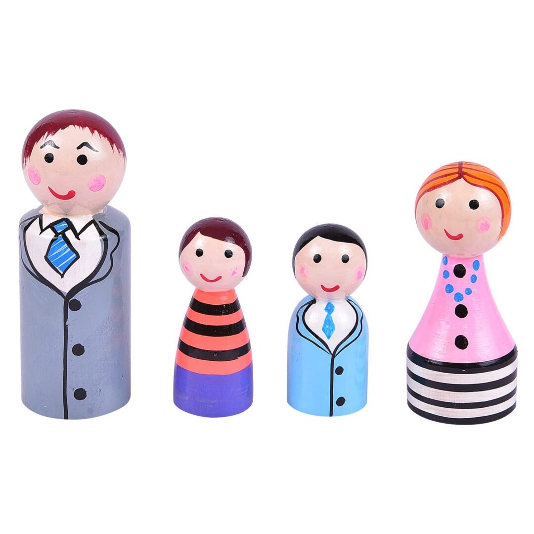 Wooden Peg Dolls (All Dressed Up)  Set of 4