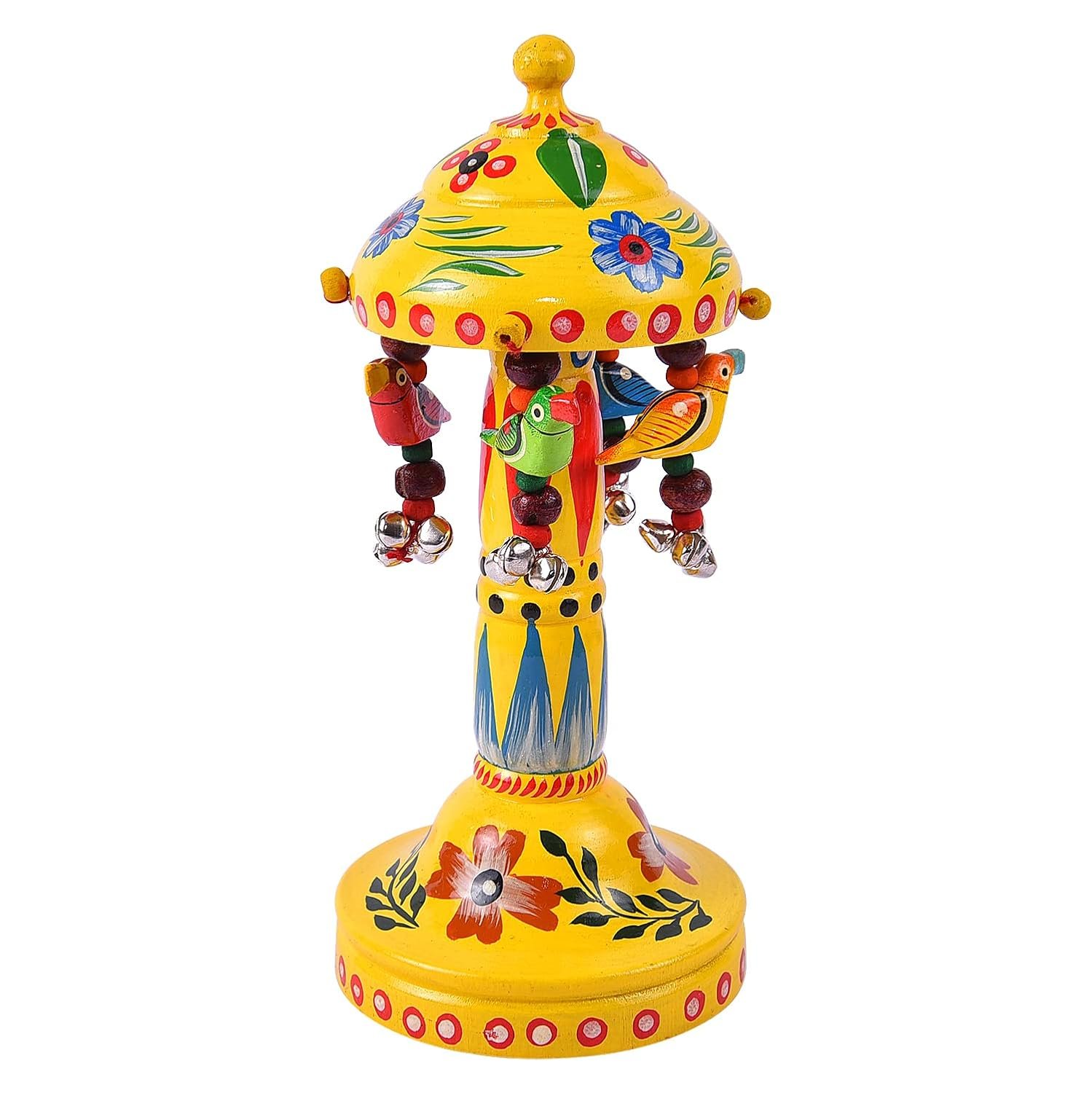 Wooden Hand Painted Jhoomar (Yellow) Swing Toy for Toddlers