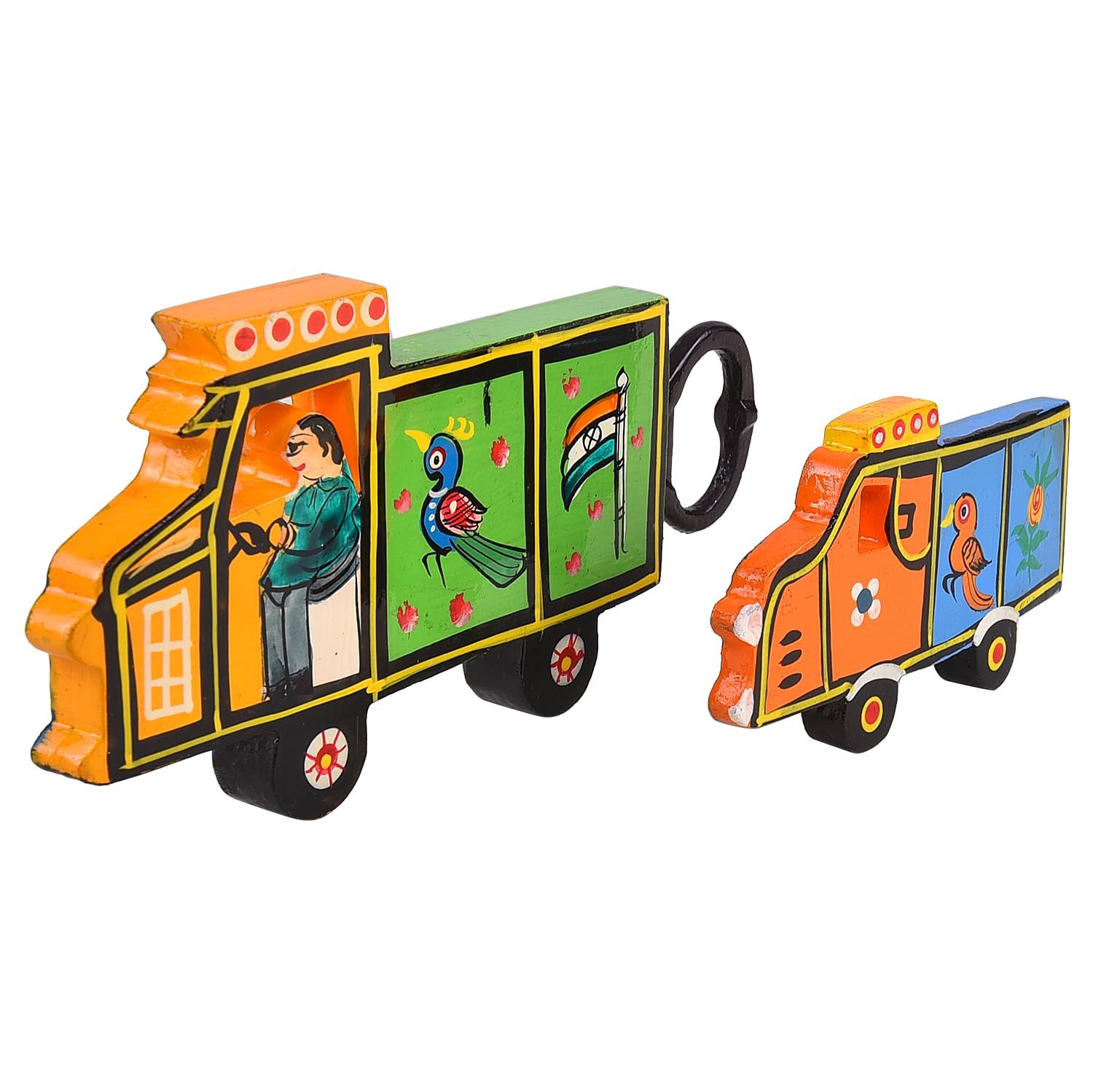 Wooden Handcrafted Lorry Fridge Magnet and Bottle Opener
