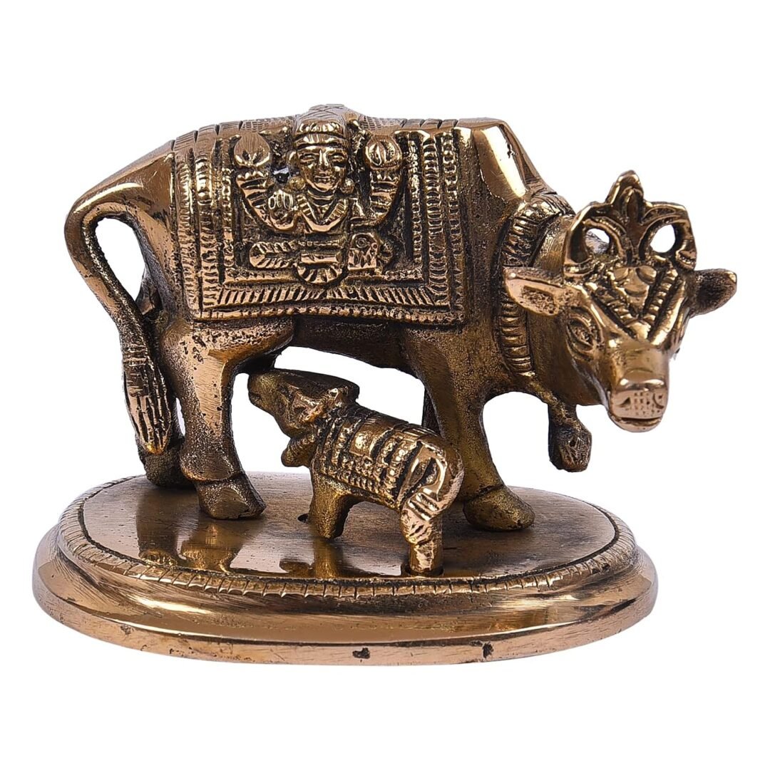 Brass Cow & Calf  Medium