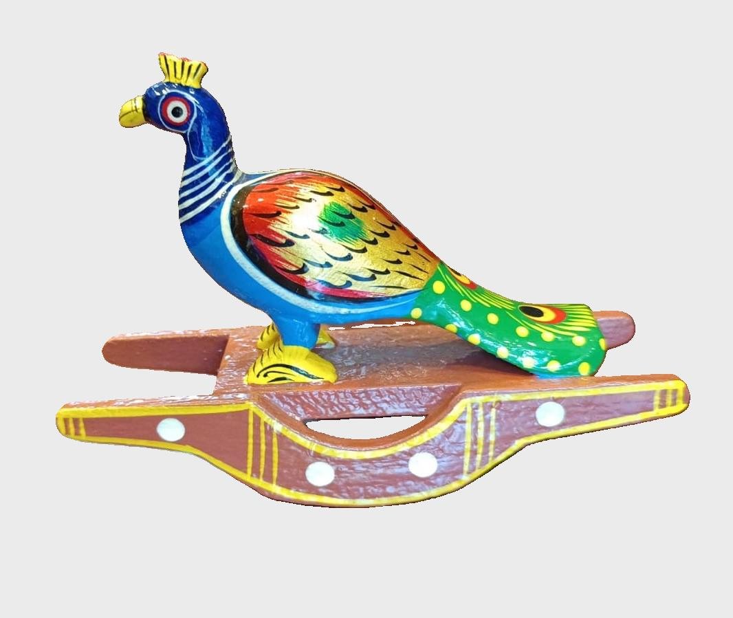 Rocking Wooden Peacock