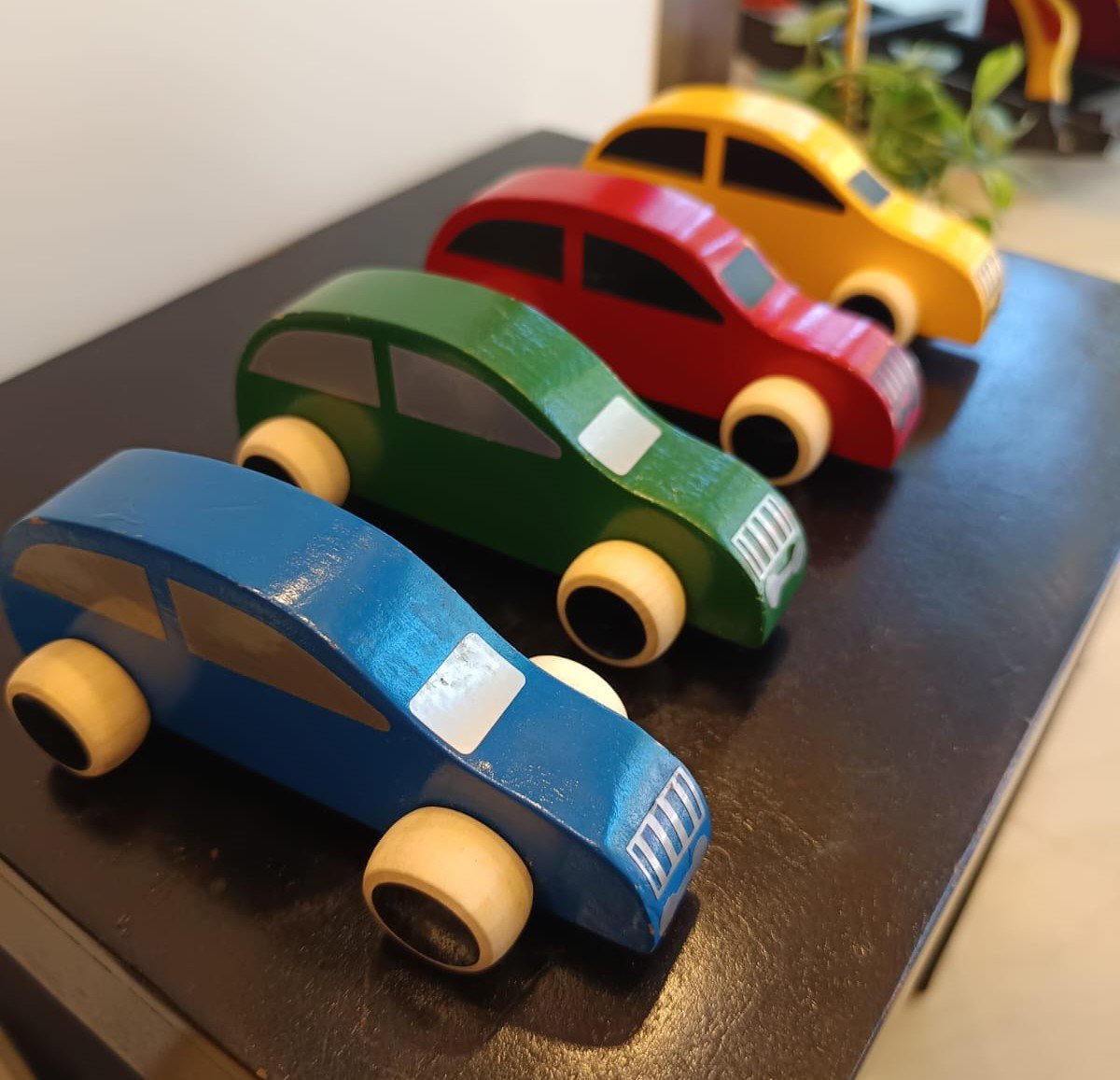 Wooden Push Pull Puller Car Spl So4