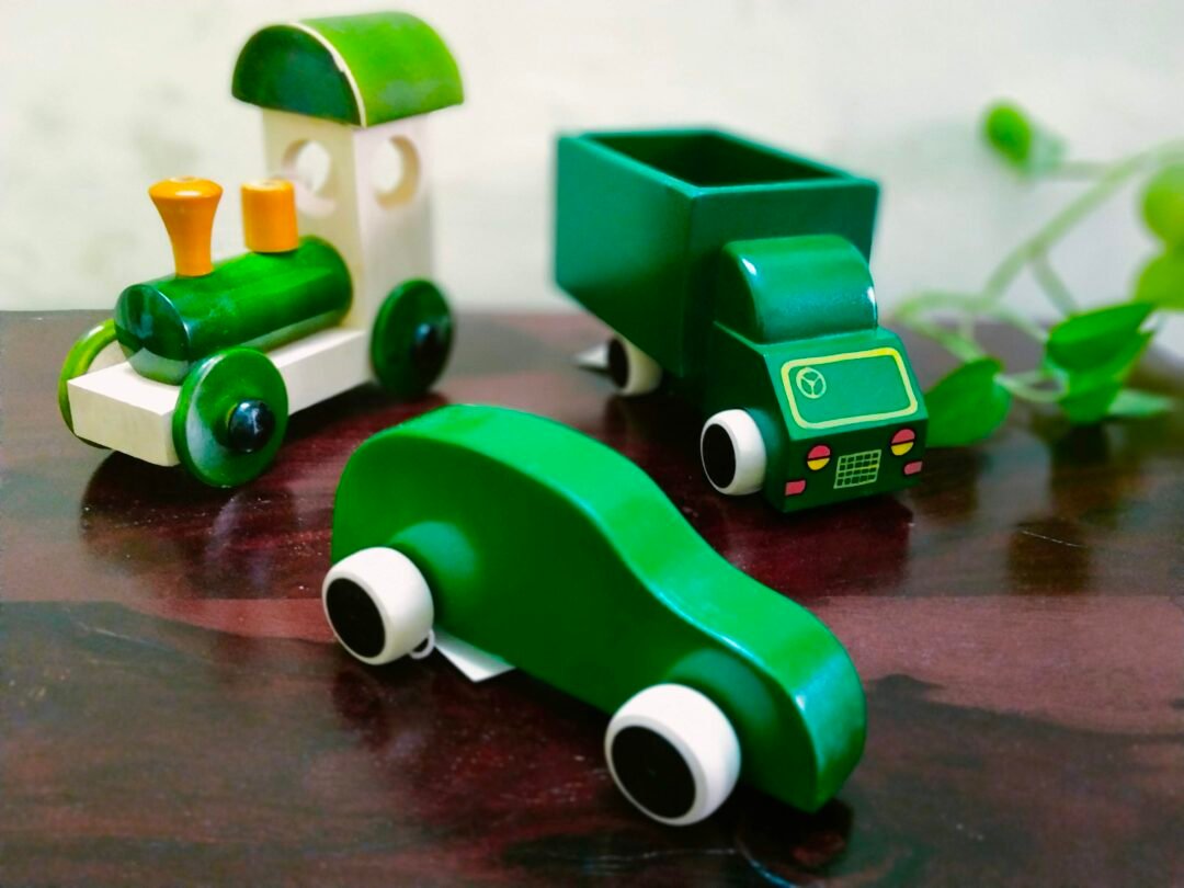Wooden Push Pull Truck Green Combo