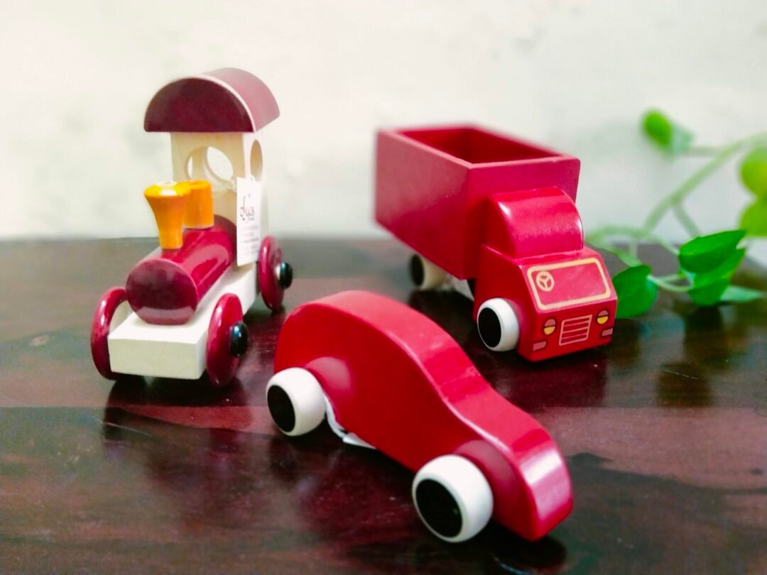 Wooden Push Pull Truck Combo Red