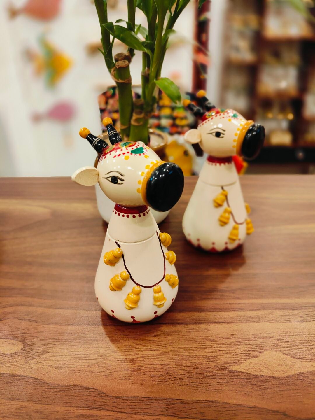 Wooden Basava Kumkum Box Set of 2